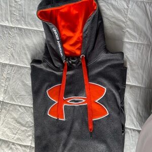 Under Armour Gray and Orange Hoodie like new men’s large